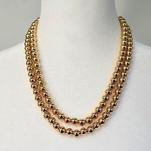 Express Elegant 2 Strand Gold-toned Necklace